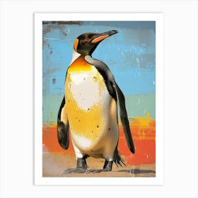 Galapagos Penguin Cuverville Island Colour Block Painting 3 Art Print