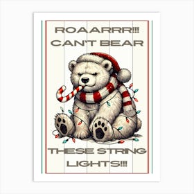 White Christmas Bear Art Print