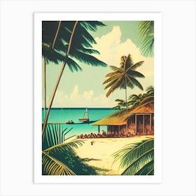 Pemba Island Tanzania Vintage Sketch Tropical Destination Art Print