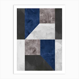 Gray and blue textures 7 Art Print