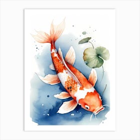 Koi Fish Watercolor Painting (7) 1 Art Print