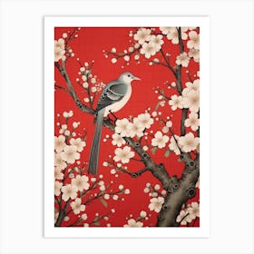 Blossoms And Bird 1 Vintage Japanese Botanical Art Print