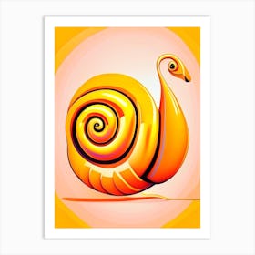 Full Body Snail Orange 2 Pop Art Art Print