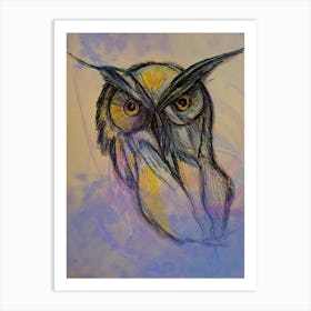 Blue owl 1 Art Print