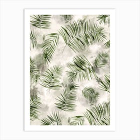 Watercolor Botanical Palms Green Art Print