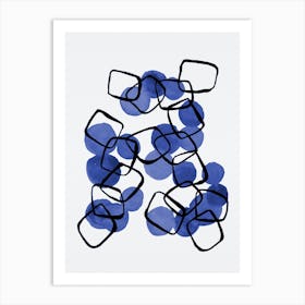 Navy Shapes Chain 1 Art Print