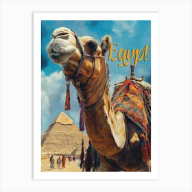 Egypt Giza Pyramids Vintage Travel Poster Art Print