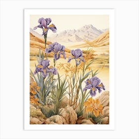 Japanese Iris Victorian Style 3 Art Print