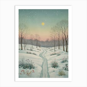 Serene Snowy Path Art Print