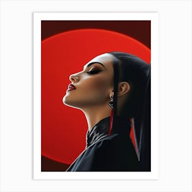 Woman With Long Black Hair Art Print