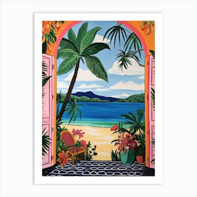 Half Moon Bay, Antigua, Matisse And Rousseau Style 2 Art Print