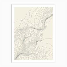 Wavy Lines On A Map Art Print