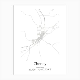 Cheney,United States Minimalist Map Art Print