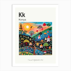 Kids Travel Alphabet  Kenya 3 Art Print