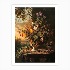 Baroque Floral Still Life Canterbury Bells 3 Art Print