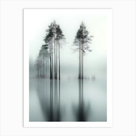 Trees In The Mist Art Print