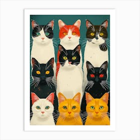 Group Of Cats 8 Art Print