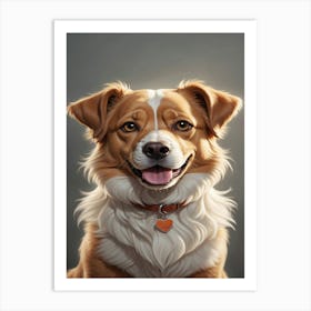 Portrait Of A Dog Art Print