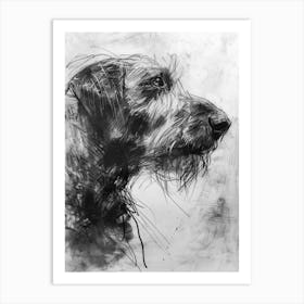 Otterhound Dog Charcoal Line 2 Art Print