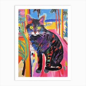 Painting Of A Cat In Sharm El Sheikh Egypt 2 Art Print