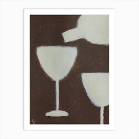 Abstract glass of wine, Classic kitchen decor, Mid century modern, Vintage Art Print