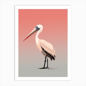 Minimalist Brown Pelican 1 Illustration Art Print