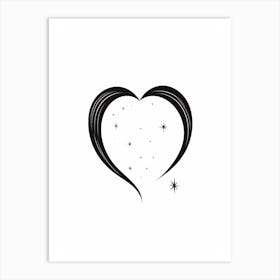 Minimalist Black Heart 1 Art Print