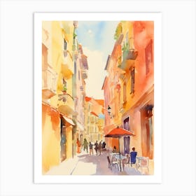 Rome, Italy Watercolour Streets 7 Art Print