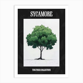 Sycamore Tree Pixel Illustration 4 Poster Art Print