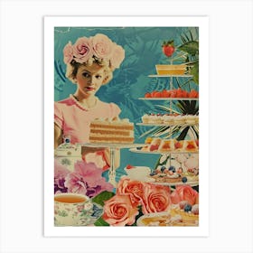 Kitsch Afternoon Tea Retro Collage 2 Art Print