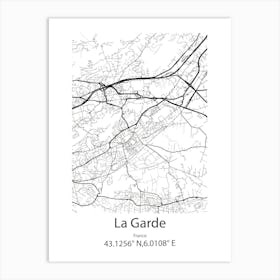 La Garde,France Minimalist Map Art Print