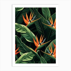 Bird Of Paradise Seamless Pattern 10 Art Print