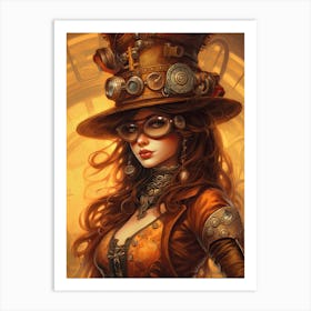 Steampunk Cowgirl 3 Art Print