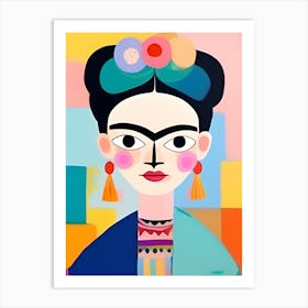 Frida Kahlo Caricature Portrait 3 Art Print