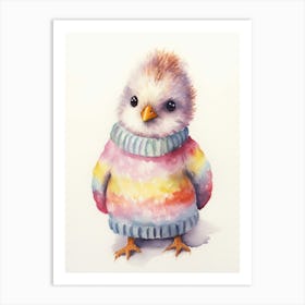 Baby Animal Watercolour Bird Art Print