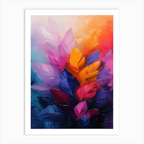 Abstract Of Colorful Feathers Art Print