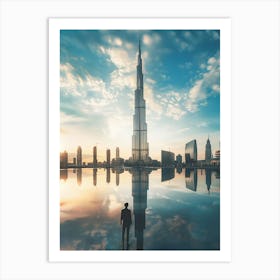 Reflection Of Burj Khalifa Art Print