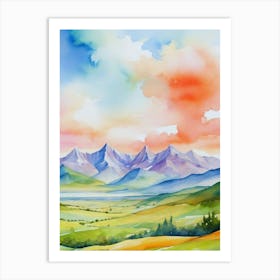 Watercolor Landscape Painting 6 Art Print