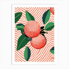 Lychee Fruit Summer Illustration 1 Art Print