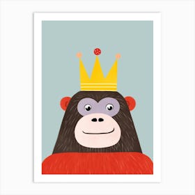 Little Gorilla 1 Wearing A Crown Art Print