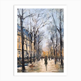 Winter City Park Painting Parc Monceau Paris France 3 Art Print