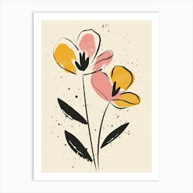 Canberra Flower Market Boho Minimalist Style 1 Art Print