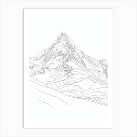 Huascaran Peru Line Drawing 5 Art Print