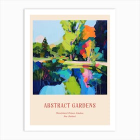 Colourful Gardens Christchurch Botanic Gardens New Zealand 4 Red Poster Art Print