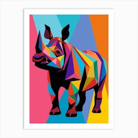 Rhinoceros Abstract Pop Art 3 Art Print