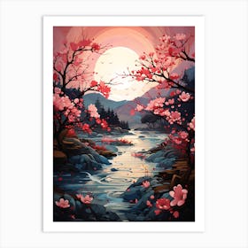 Cherry Blossom Sunset 1 Art Print