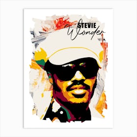 Stevie Wonder Colorful v3 Art Print