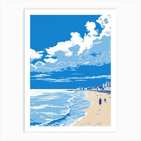 A Screen Print Of Broadstairs Beach Kent 1 Art Print