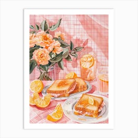 Pink Breakfast Food Hash Browns 2 Art Print