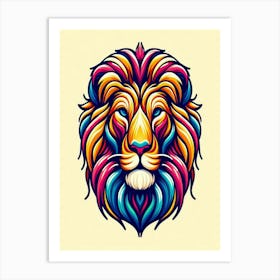 Colorful Lion Head Art Print